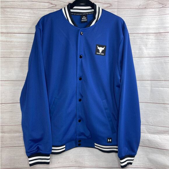 Under Armour Project Rock Mesh Varsity Blue Jacket Mens Size Large (1377437-471) - Picture 5 of 9